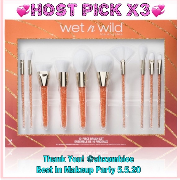 LAST 1!Wet N Wild 10 Piece Peach Crystal Brush Set - Picture 3 of 4